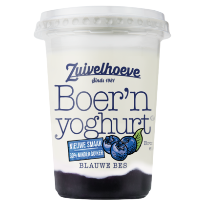 Zuivelhoeve Boer'n yoghurt blauwe bes