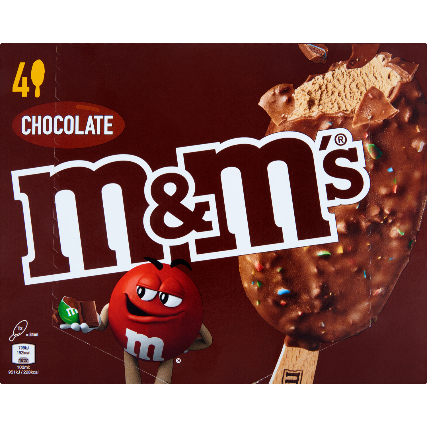 M&M's Chocolate ice stick 4 pack
