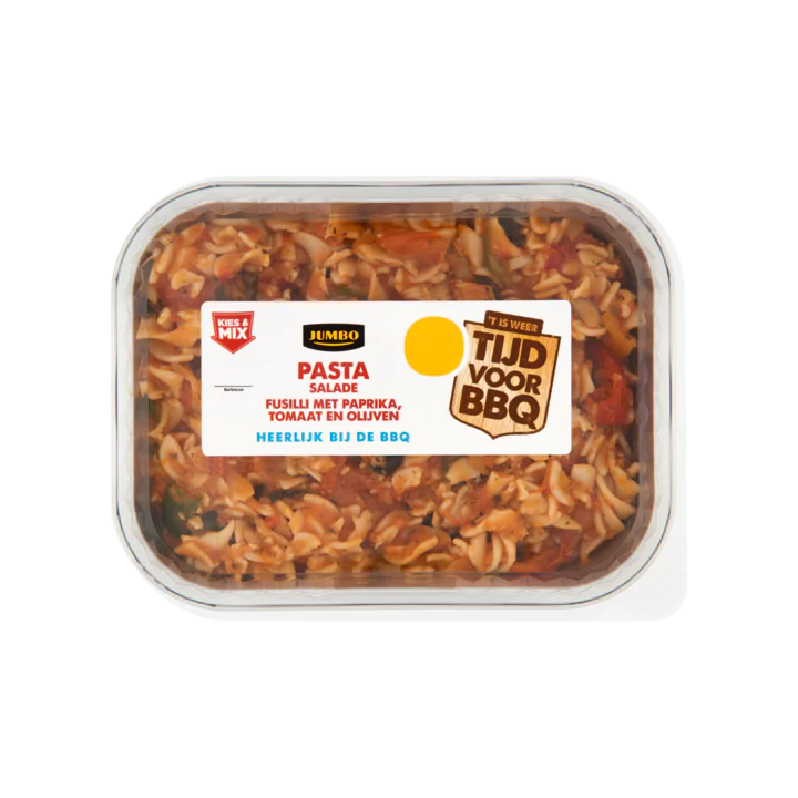 Huismerk Pastasalade met Paprika, Tomaat en Olijven