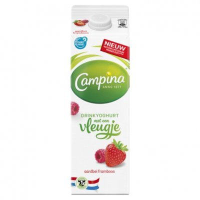 Campina Vleugje drinkyoghurt aardbei framboos
