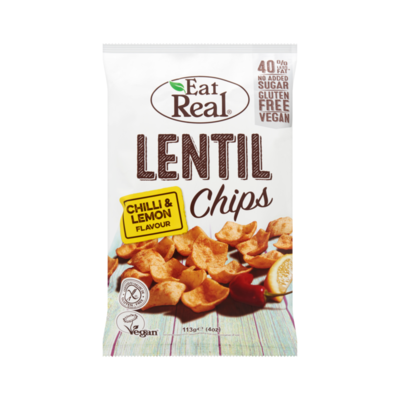 Eat Real Lentil Chips Chilli & Lemon Flavour