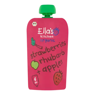 Ella's Kitchen Organic Aardbei, Rabarber en Appel 4+ Maanden