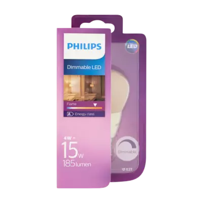 Philips Dimmable LED Lamp Flame 4W E