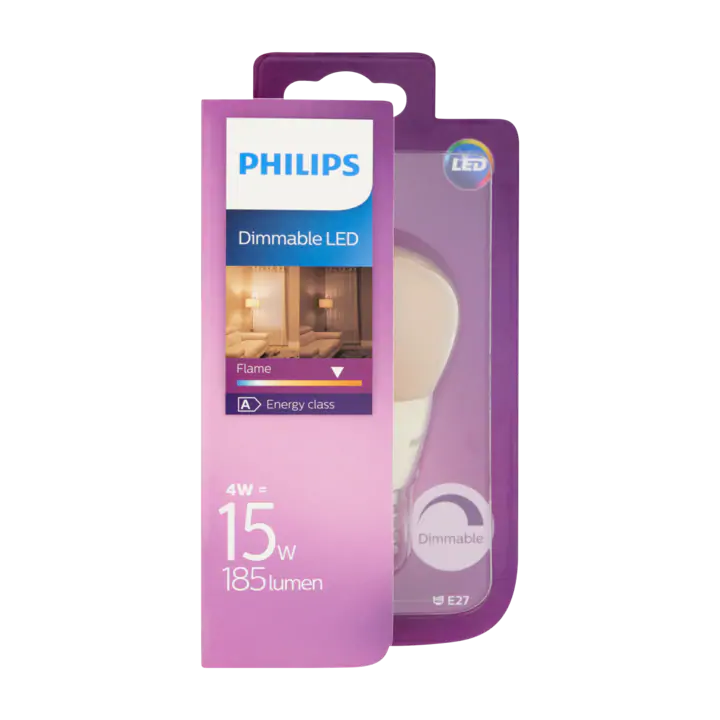 Philips Dimmable LED Lamp Flame 4W E