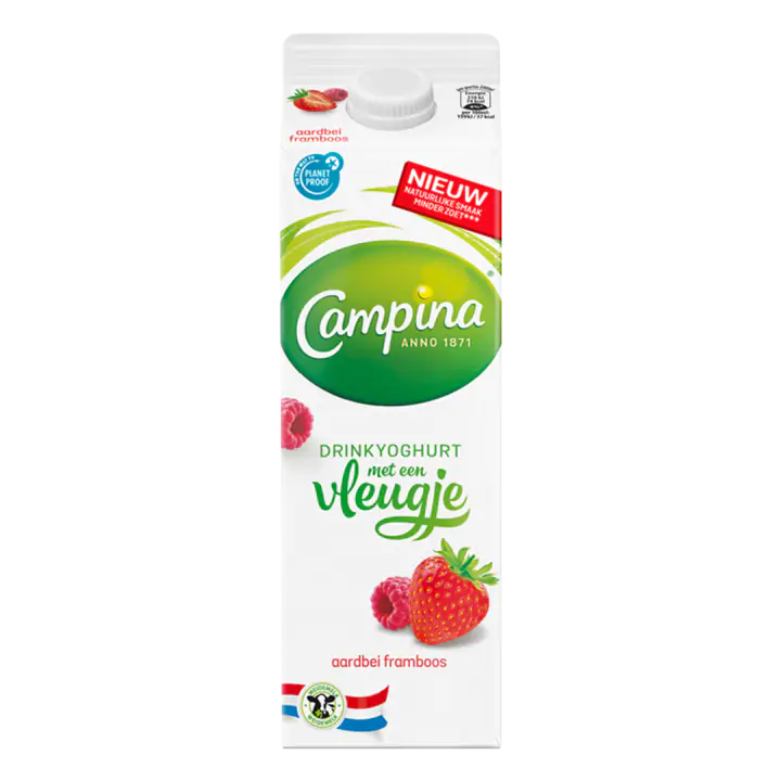 Campina Drinkyoghurt met een Vleugje Aardbei Framboos
