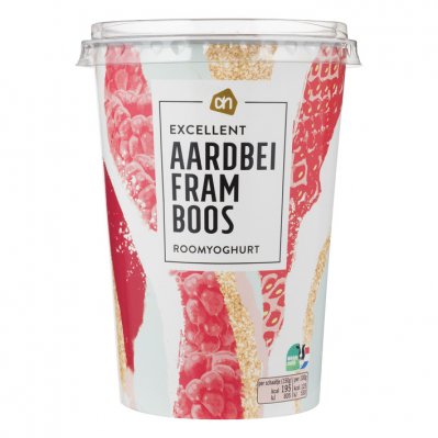 Huismerk Roomyoghurt aardbei framboos