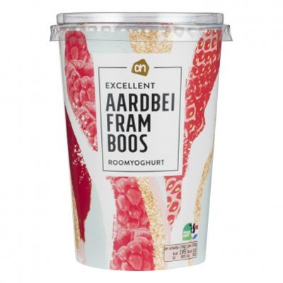 Huismerk Roomyoghurt aardbei framboos