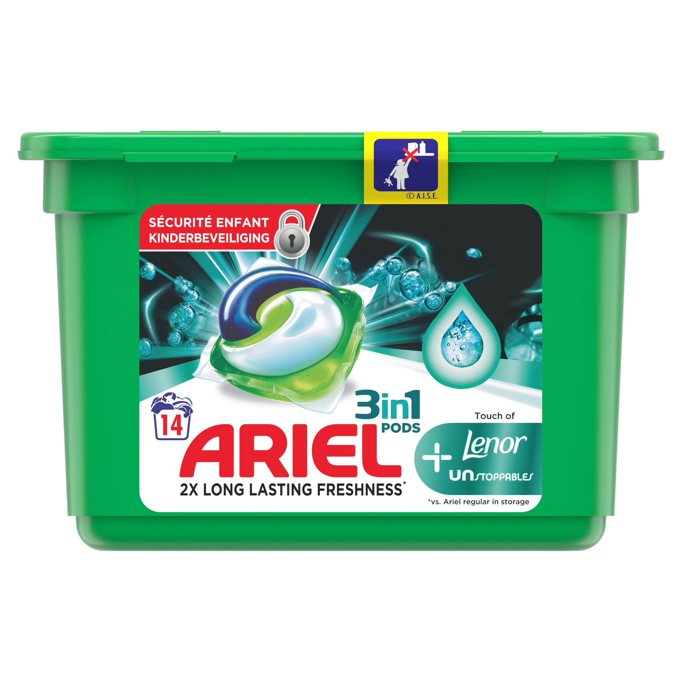 Ariel Wasmiddelcapsules Touch Of Lenor Unstoppables, 14 Wasbeurten