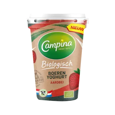 Campina Biologisch Boeren Yoghurt Aardbei
