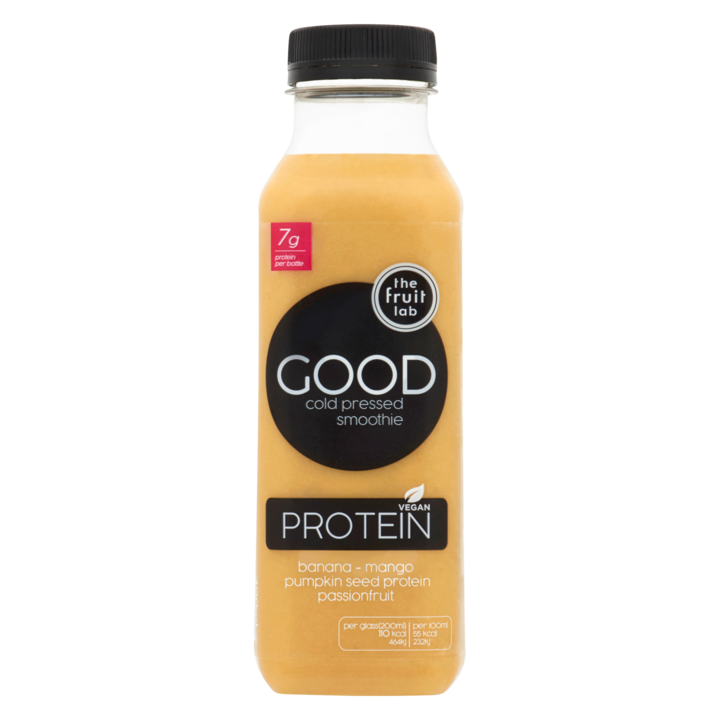 the fruit lab Good Cold Pressed Smoothie Banana - Mango Pumpkin Seed Protein Passionfruit