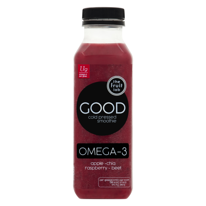 the fruit lab Good Cold Pressed Smoothie Omega-3 Apple - Chia Raspberry - Beet