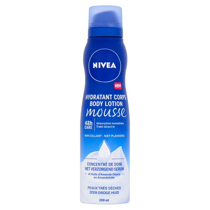 Nivea Body Lotion Mousse met Verzorgend Serum en Amandelolie Zeer Droge Huid
