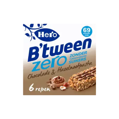Hero B'tween Zero Chocolade en Hazelnootpasta