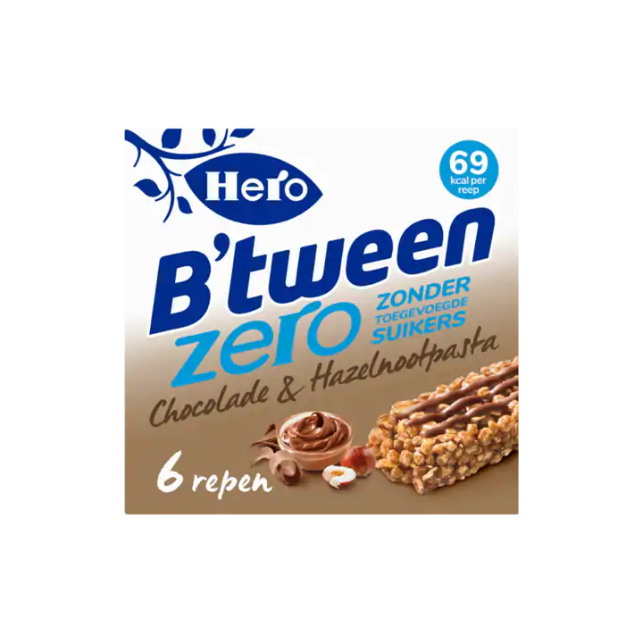 Hero B'tween Zero Chocolade en Hazelnootpasta