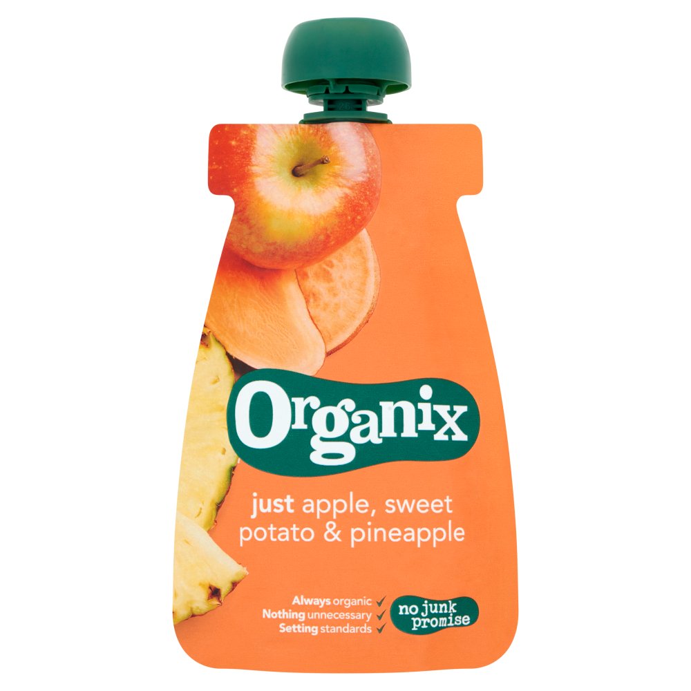 Organix Pouch met Appel, Zoete Aardappel & Ananas 6-36 Maanden 100 g