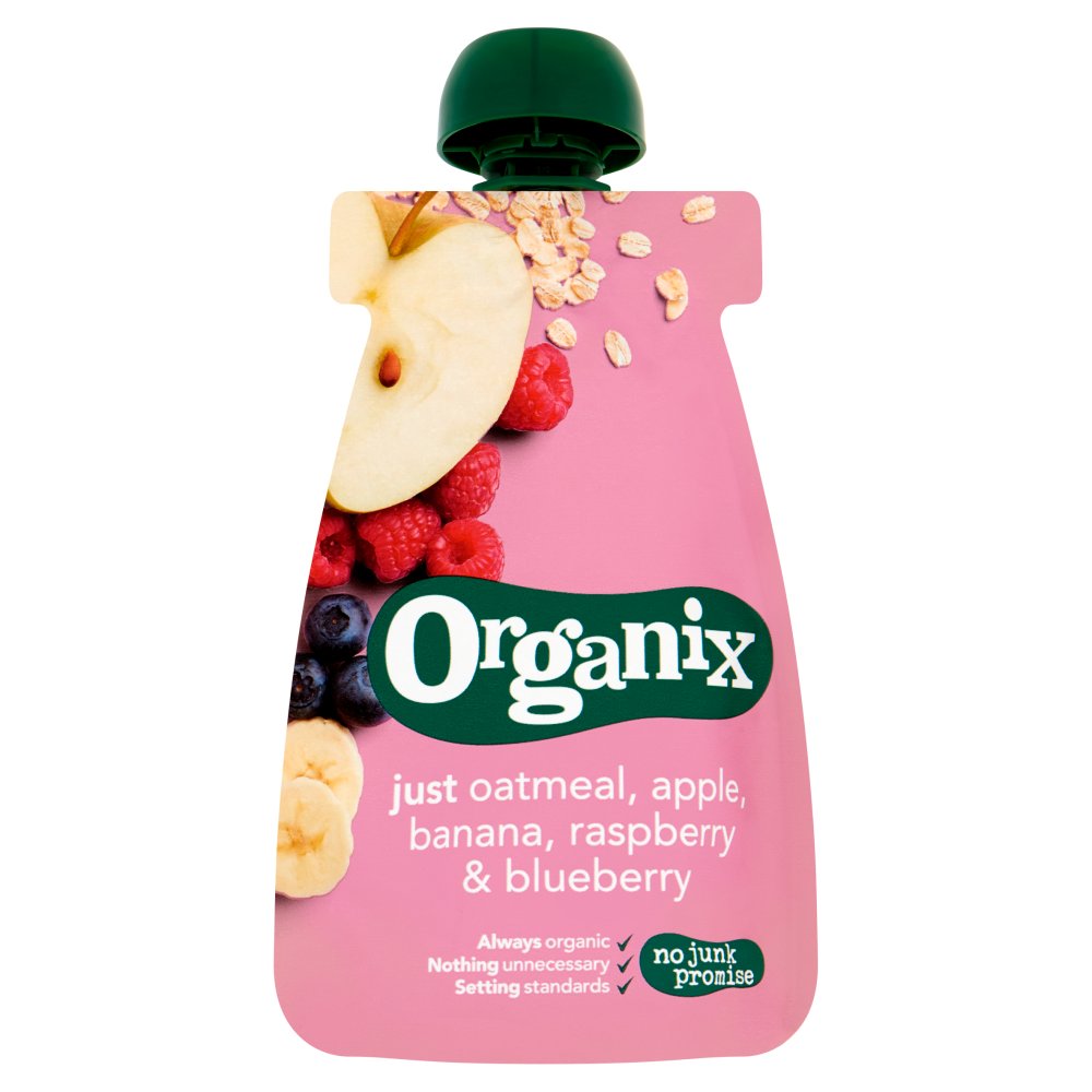 Organix Pouch met Havermout, Appel, Banaan, Aardbei & Bosbes 6-36 Maanden 100 g