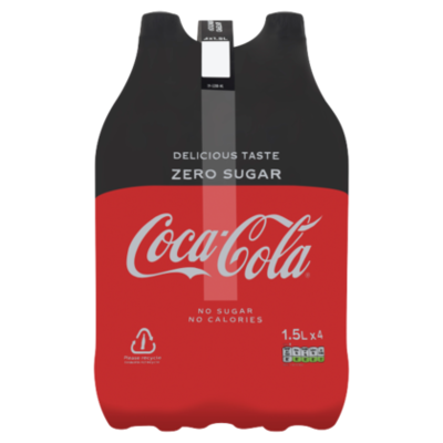 Coca-Cola Zero 4 flessen a 1,5 liter