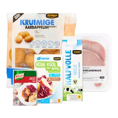 Knorr Schouderkarbonade met Aardappelpuree en Rode Kool