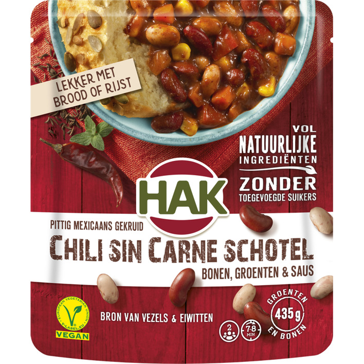Hak Bonenschotels chili sin carne