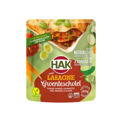 Hak voor Lasagne Groenteschotel Tomaat, Wortel, Courgette, Prei, Paprika, Ui & Saus