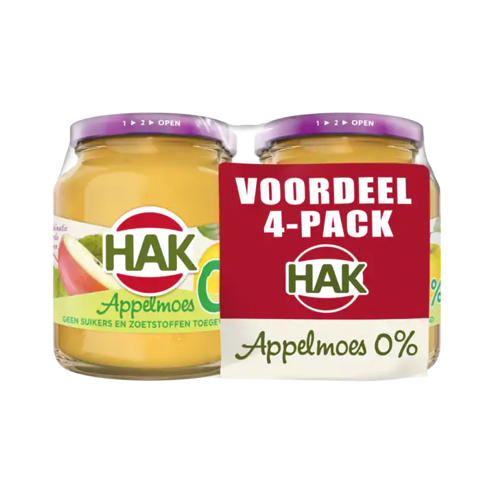 Hak Appelmoes 0% Voordeelverpakking
