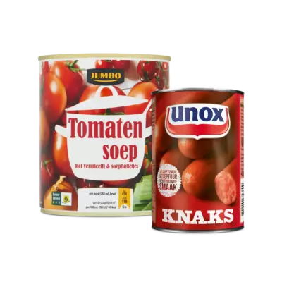 Jumbo Tomatensoep en Knakworsten