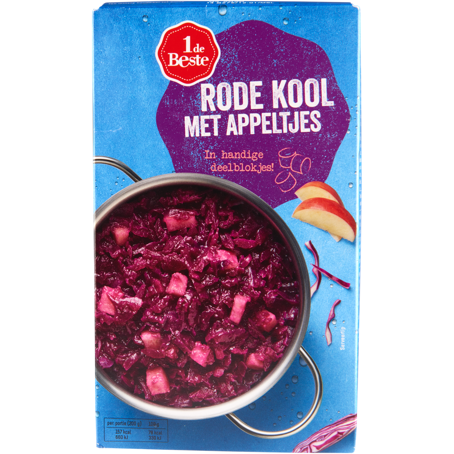 Huismerk Rode kool met appel deelblokjes