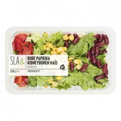 Huismerk Sla & rode paprika kidneybonen mais