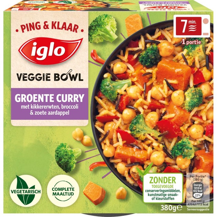 Iglo Ping&Klaar Veggie Bowl Groente Curry