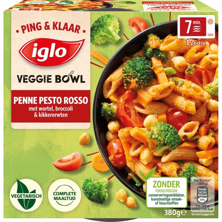 Iglo Ping&Klaar Veggie Bowl Penne Pesto Rosso