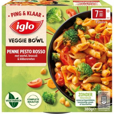 Iglo Ping&Klaar Veggie Bowl Penne Pesto Rosso