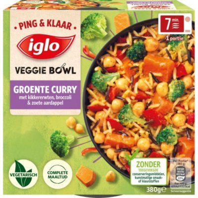 Iglo Ping&Klaar Veggie Bowl Groente Curry