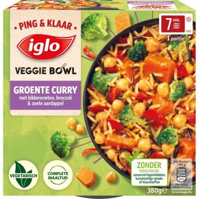 Iglo Ping&Klaar Veggie Bowl Groente Curry