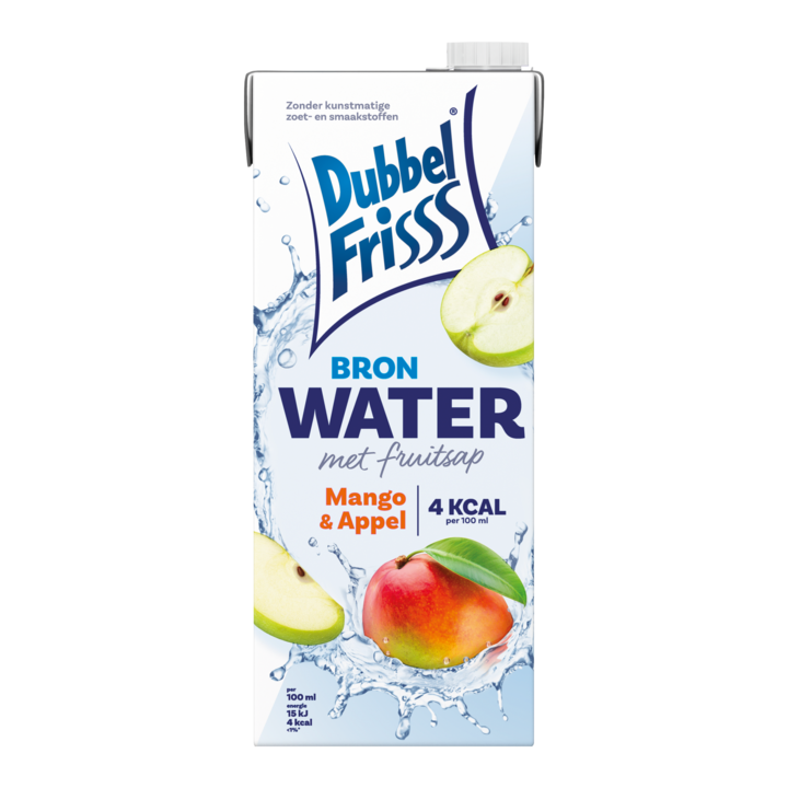 DubbelFrisss Bronwater met Fruitsap Mango & Appel