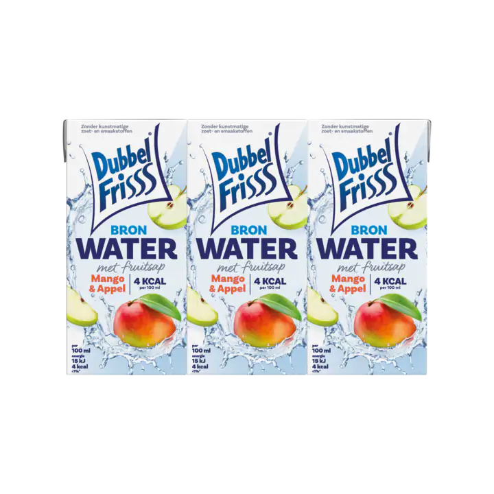 DubbelFrisss Bronwater met Fruitsap Mango & Appel