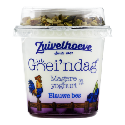 Zuivelhoeve Goei'ndag magere yoghurt blauwe bes