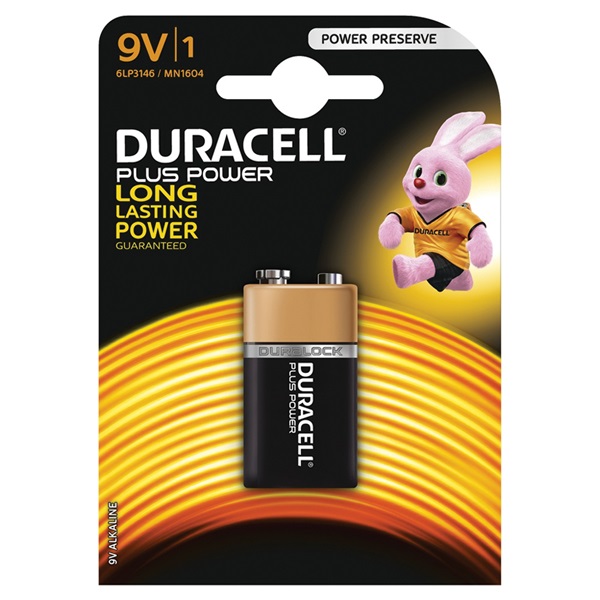 Duracell plus power batterij alkaline 9V