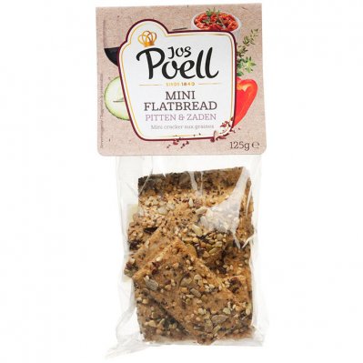Jos Poell Mini-flatbread pitten&zaden 125g