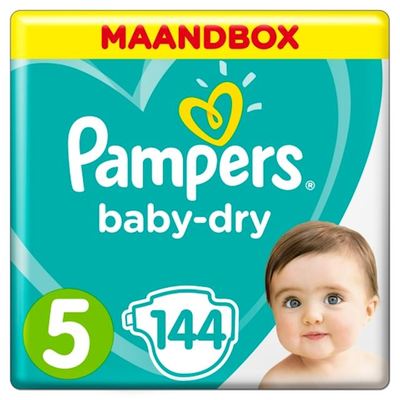 Pampers baby-dry luiers maat 5, 11-16 kg maandbox