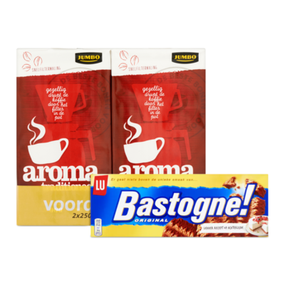 Huismerk Filterkoffie met Bastogne Koeken
