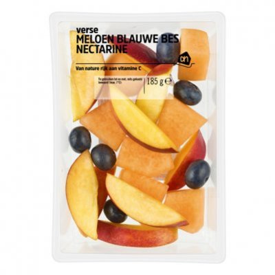 Huismerk Meloen, blauwe bes, nectarine
