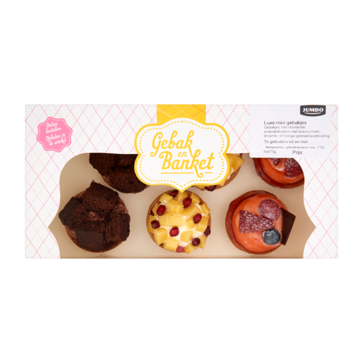 Huismerk Gebak en Banket Luxe Mini Gebakjes 6 Stuks