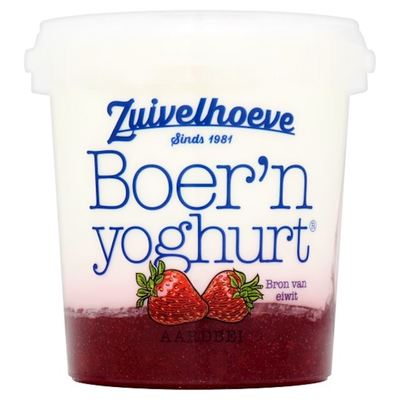 Zuivelhoeve Boer'n yoghurt aardbei 800 gram