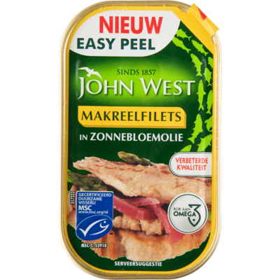 John West Makreelfilets in zonnebloemolie
