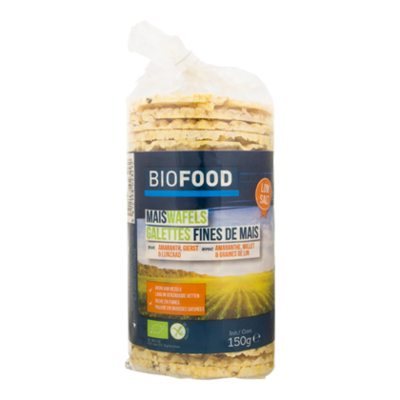 Damhert Maiswafels met lijnzaad bio
