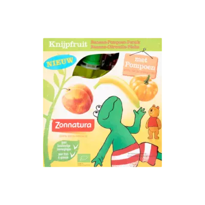 Zonnatura Knijpfruit Banaan-Pompoen-Perzik