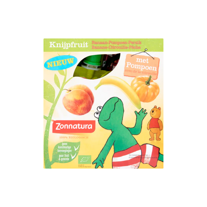 Zonnatura Knijpfruit Banaan-Pompoen-Perzik