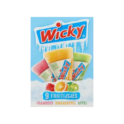 Wicky 9 Fruitijsjes Framboos Sinaasappel Appel