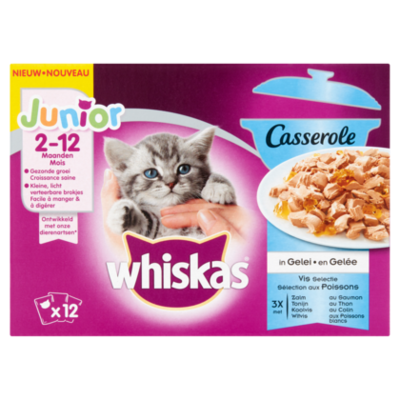 Whiskas Casserole Junior Vis selectie in gelei