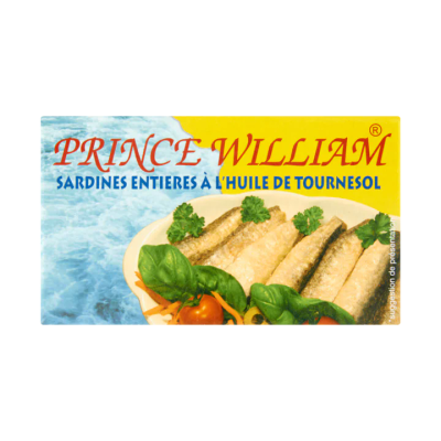Prince William Sardines met Huid en Graat in Zonnebloemolie